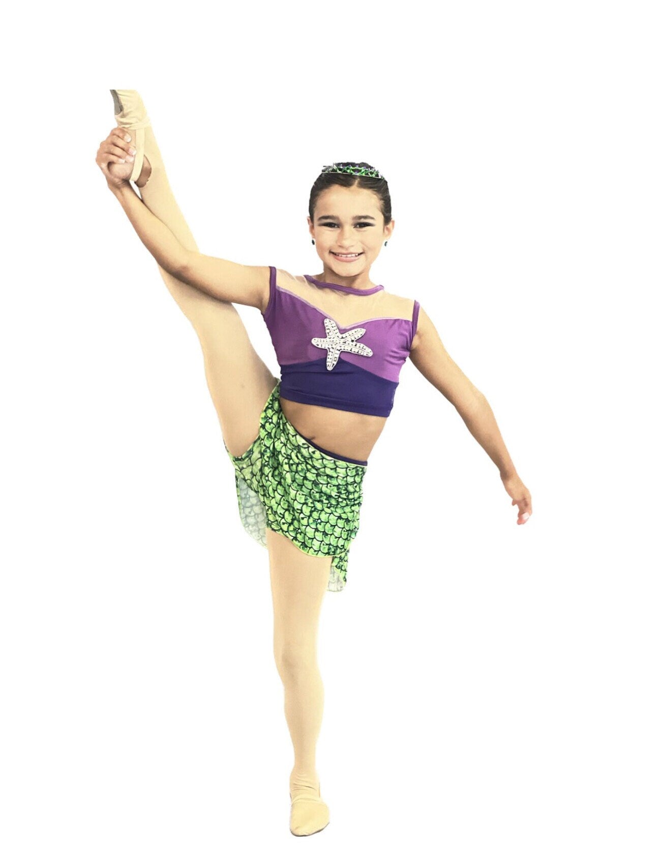 Mermaid Princess Dance Costume – Girls Character Musical Theatre Solo Costume Mermaid Competition Dancewear Custom Stage Performance Outfit