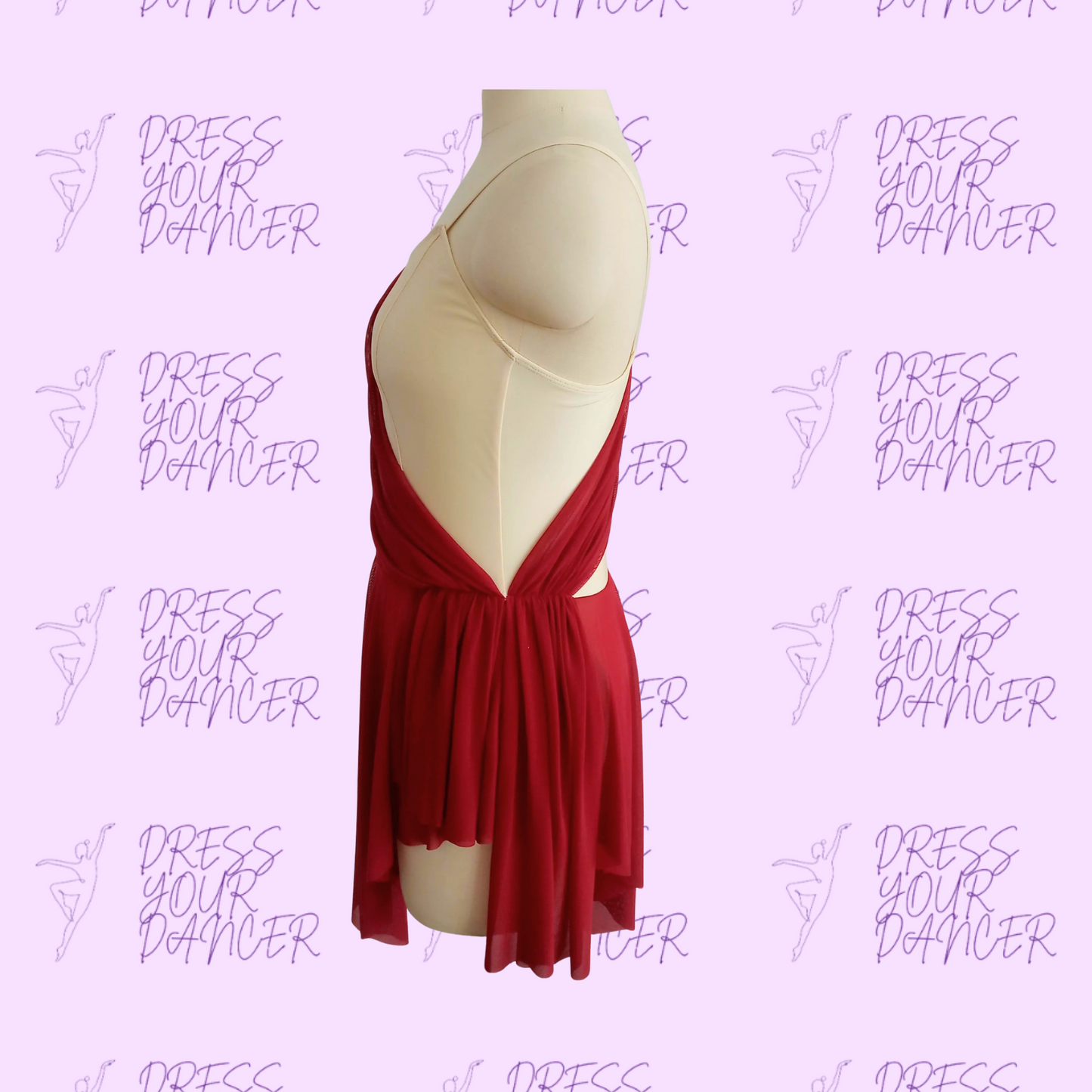 Set Fire to the Rain – One Shoulder Lyrical Dance Costume with Draped Sleeve Asymmetrical Skirt Contemporary Solo & Competition Dancewear
