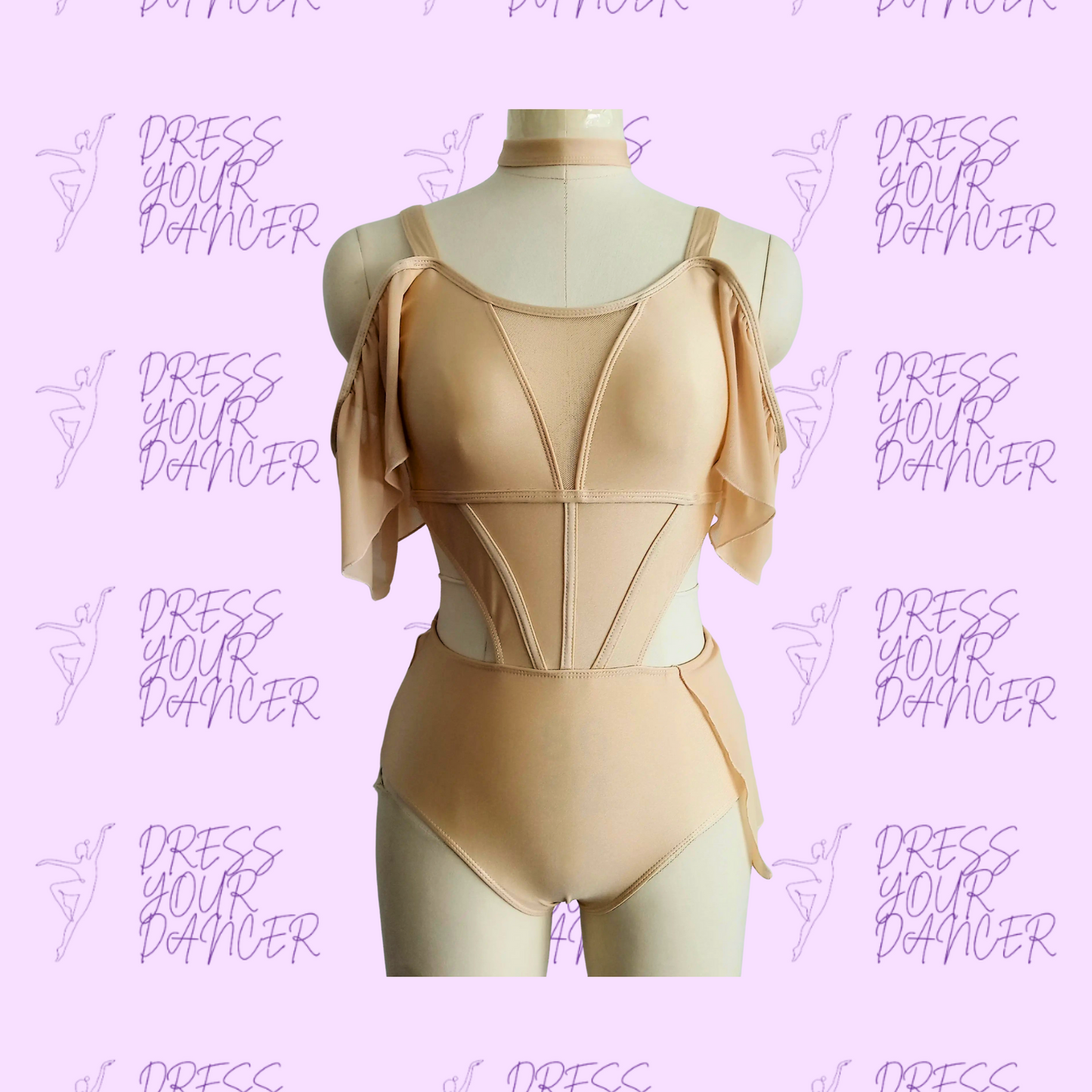 Falling Like the Stars – Lyrical Dance Costume with Off Shoulder Sleeves and Asymmetrical Skirt Contemporary Solo & Competition Dancewear