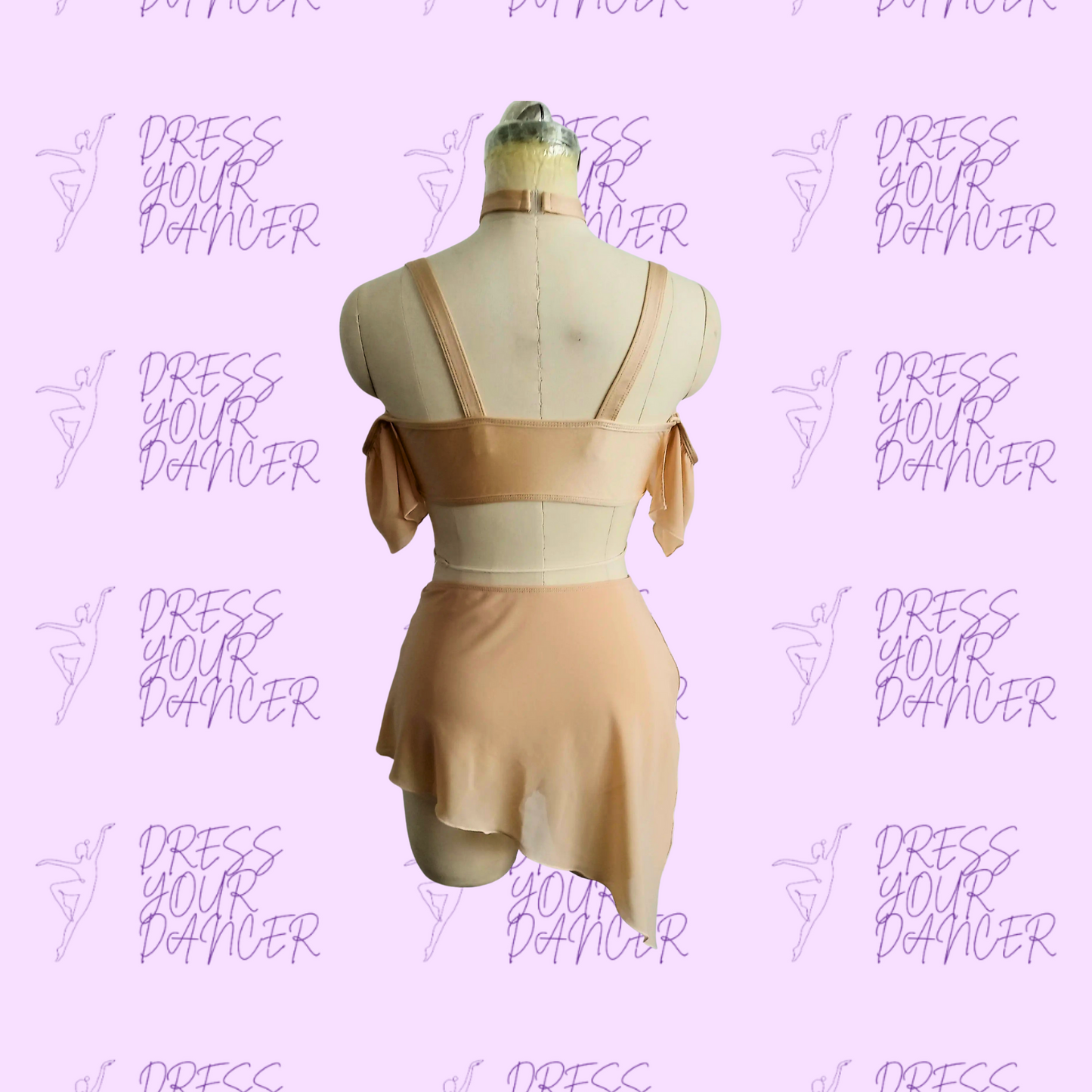 Falling Like the Stars – Lyrical Dance Costume with Off Shoulder Sleeves and Asymmetrical Skirt Contemporary Solo & Competition Dancewear