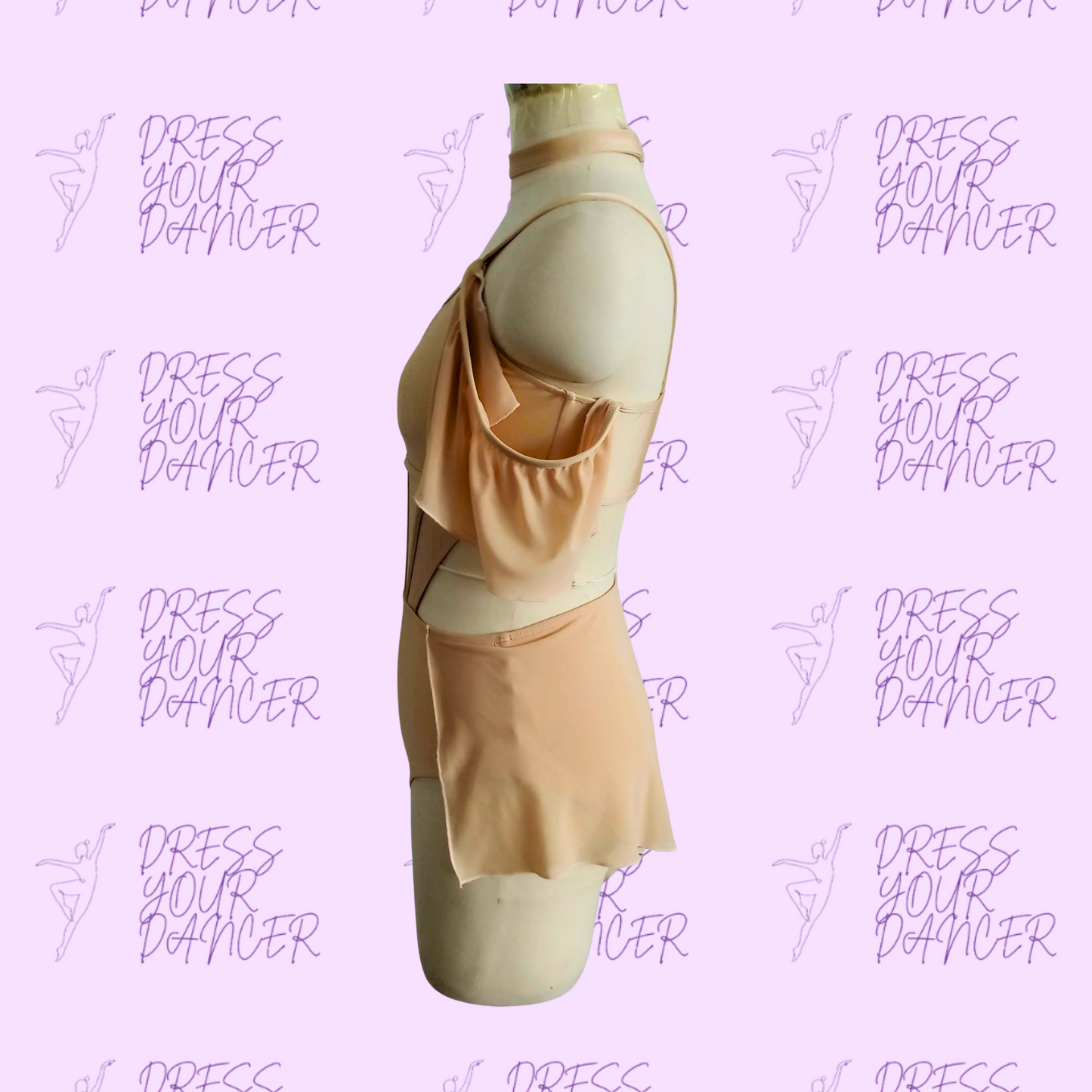 Falling Like the Stars – Lyrical Dance Costume with Off Shoulder Sleeves and Asymmetrical Skirt Contemporary Solo & Competition Dancewear