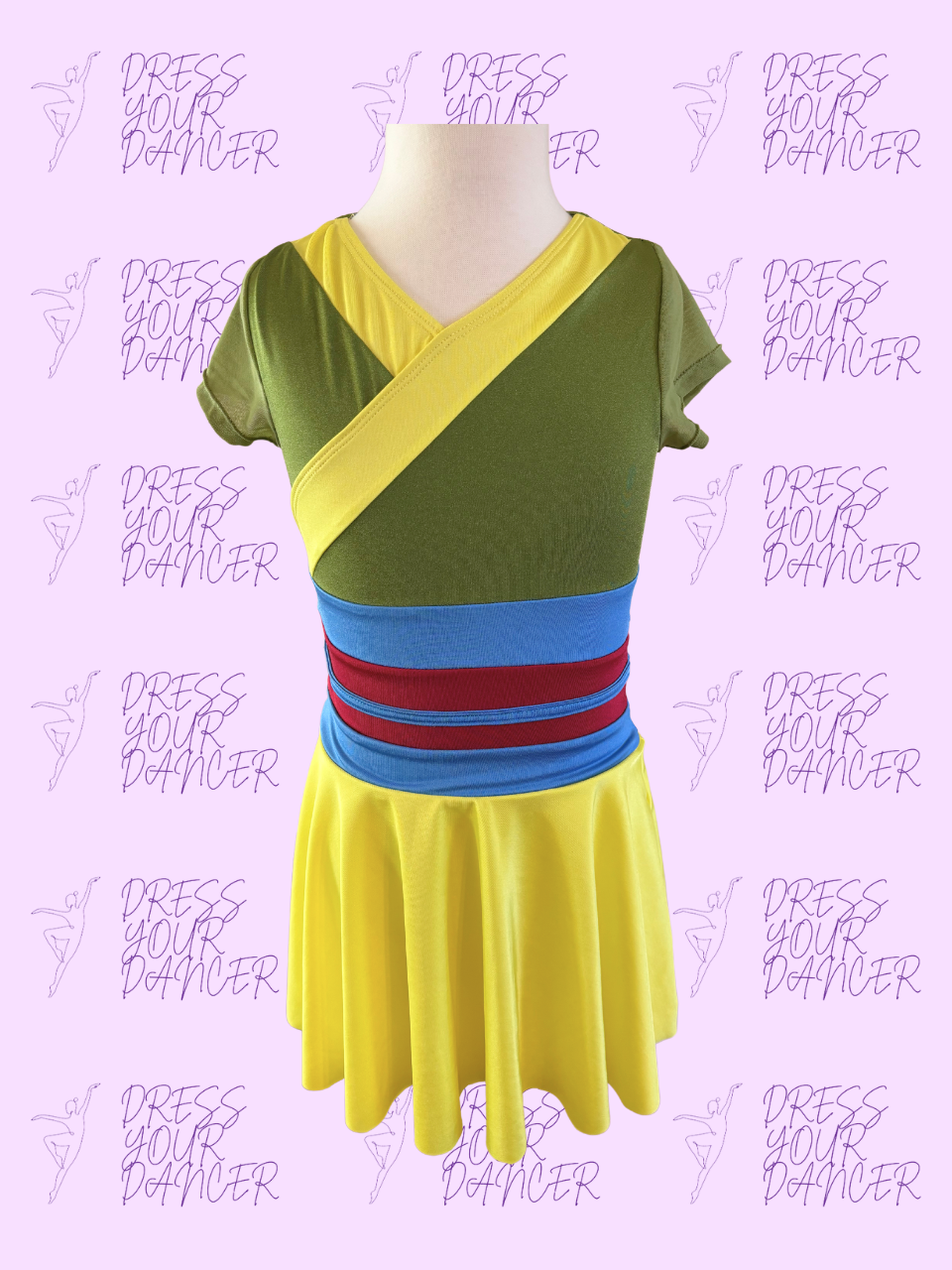 Reflection Dance Costume – Girls Character or Musical Theatre Solo Costume, Mulan-Inspired Competition Dancewear, Custom Performance Outfit