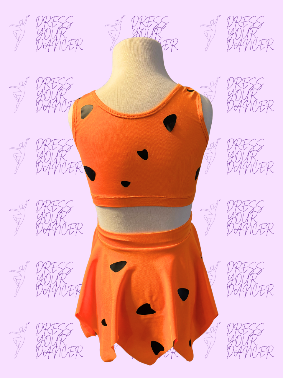 Flintstones Dance Costume – Fred-Inspired Girls Character Solo Costume, Prehistoric Cartoon Competition Dancewear, Custom Performance Outfit