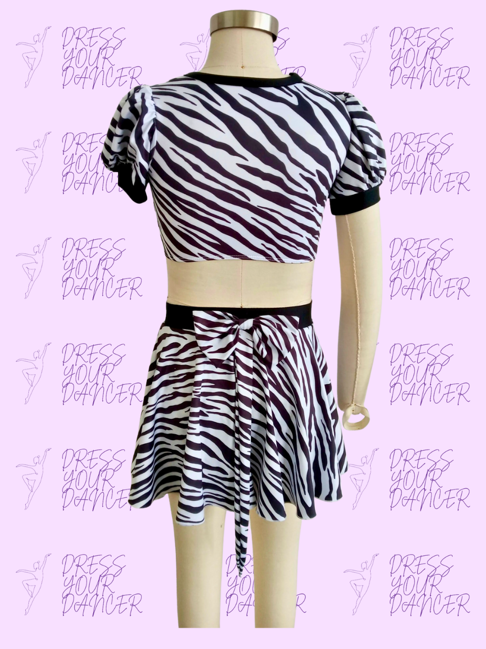 Zebra Dance Costume – Girls Character or Jazz Solo Costume, Safari Animal-Inspired Competition Dancewear, Custom Stage Performance Outfit