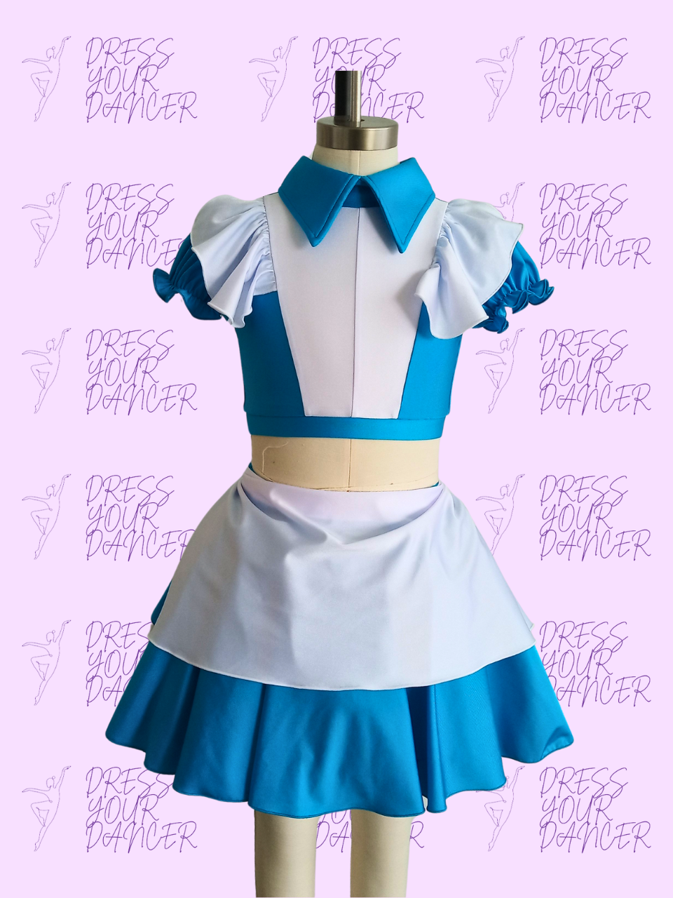 Somewhere Only We Know Dance Costume – Alice in Wonderland-Inspired Girls Character Musical Theatre Solo Costume Custom Performance Outfit