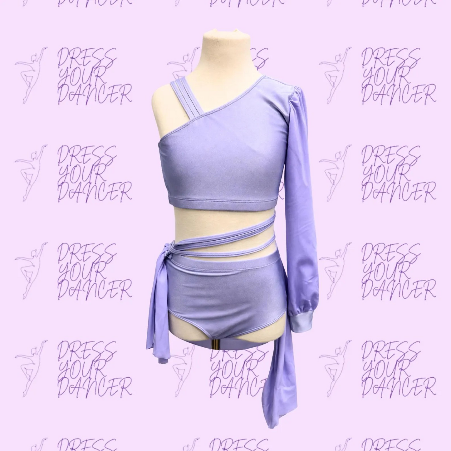 In Stock - Child Medium Lavender Fight Song Dance Costume - Purple Contemporary Lyrical or Jazz Dance Costume - One Sleeve Costume