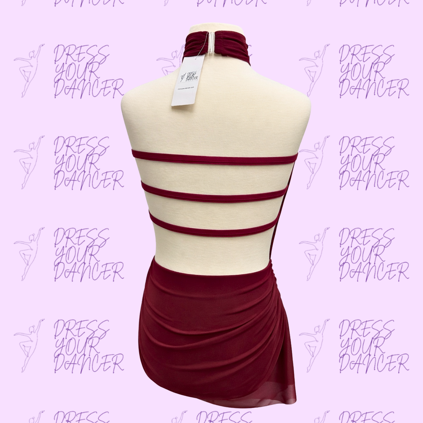 In Stock - Burgundy Adult Small Gravity Dance Costume One Piece Contemporary or Lyrical Outfit