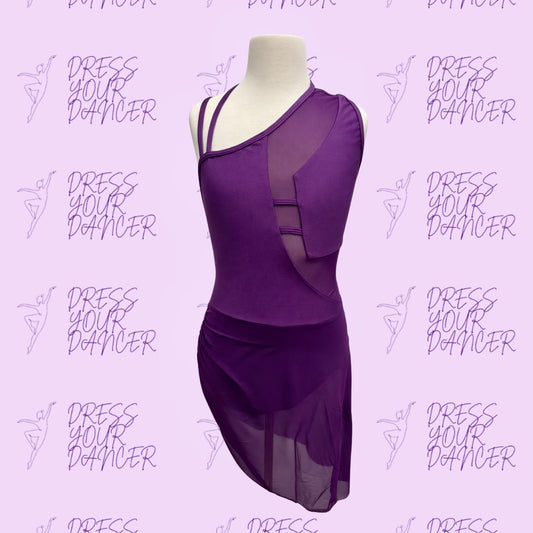 In Stock - Eggplant Adult Large Smooth Criminal Dance Costume - One Piece Contemporary or Lyrical Purple Dance Costume
