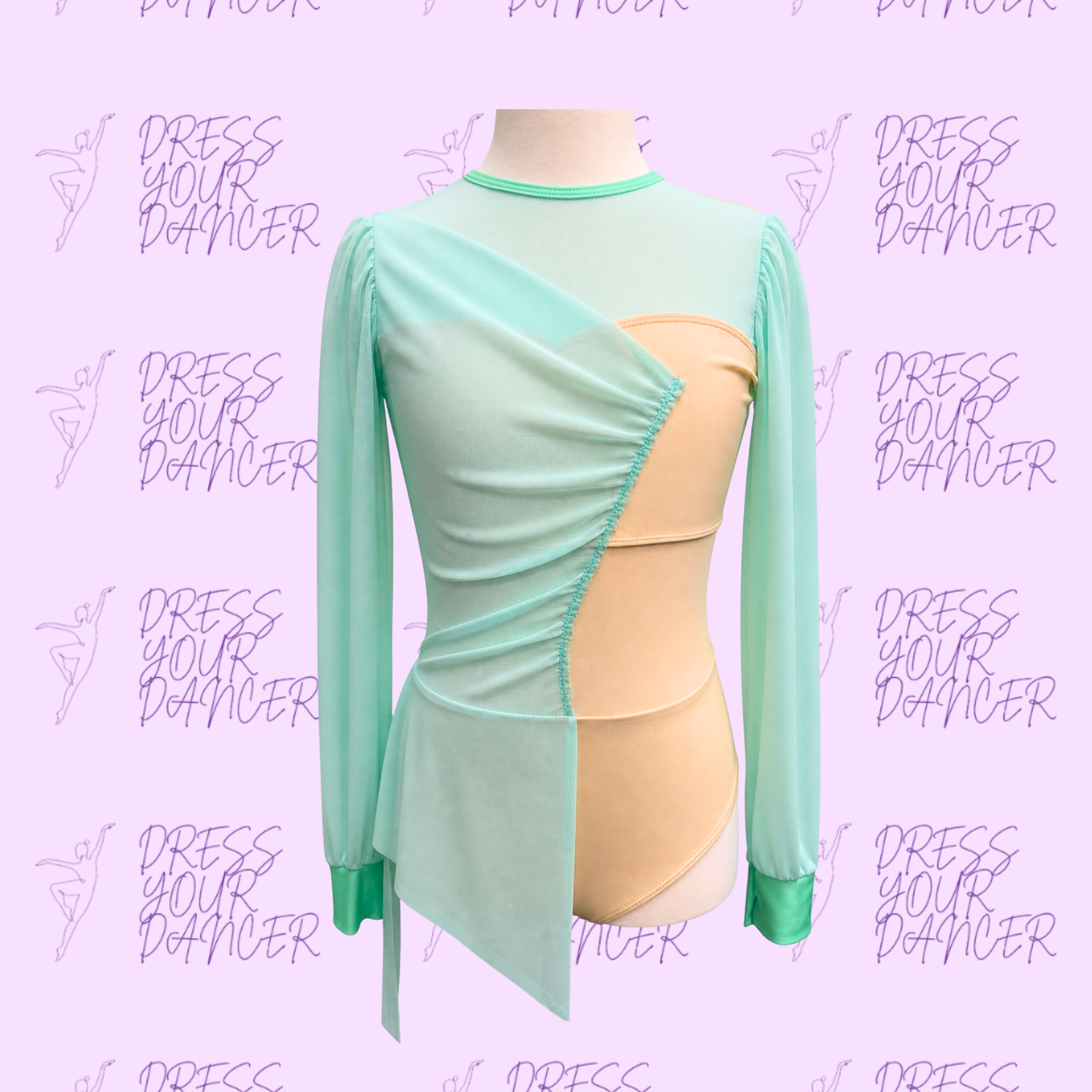 In Stock - Large Group Mint Green & Ivory White Dancing Queen Costume, Large Group Costume, Large Group Lyrical or Contemporary Costume