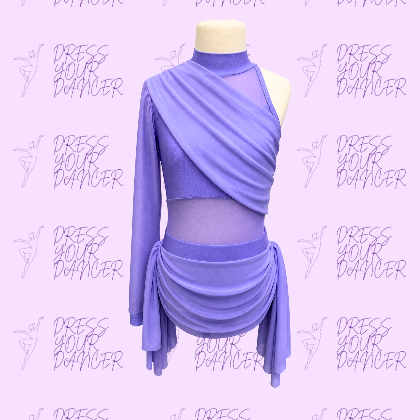 In Stock - Custom Light Grape Child Large Dancing Costume for Contemporary or Lyrical Routine One Piece Outfit