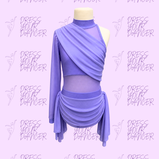 In Stock - Custom Light Grape Child Large Dancing Costume for Contemporary or Lyrical Routine One Piece Outfit
