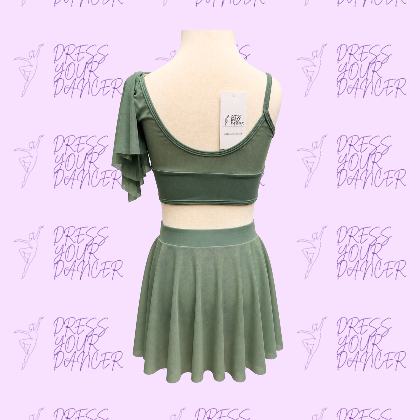 In Stock - Olive Green Child Large Ocean Eyes Dance Costume Contemporary or Lyrical Solo Outfit