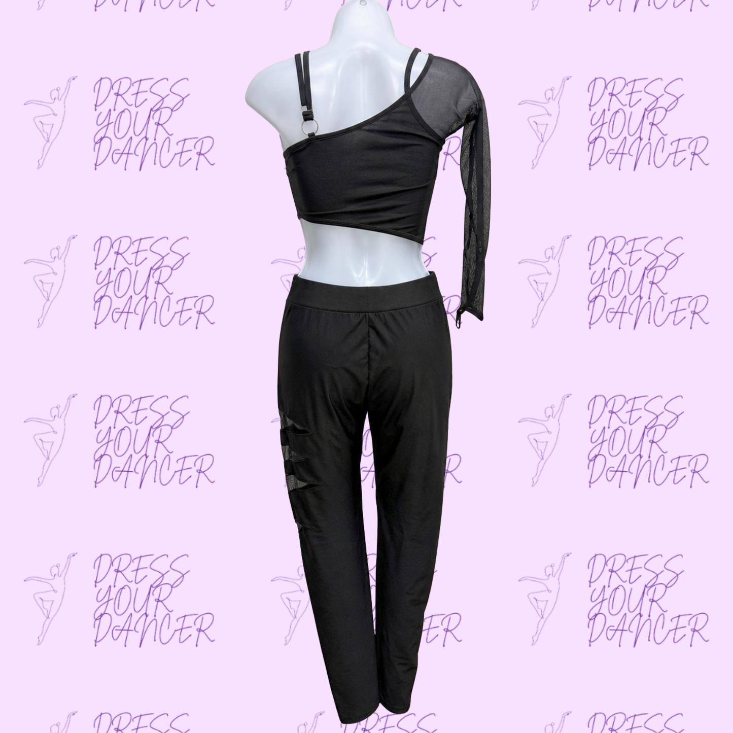 In Stock - Black Control Dance Costume in Multiple Sizes Perfect for Contemporary Small or Large Groups Two-Piece Outfit