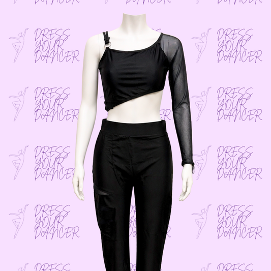 In Stock - Black Control Dance Costume in Multiple Sizes Perfect for Contemporary Small or Large Groups Two-Piece Outfit