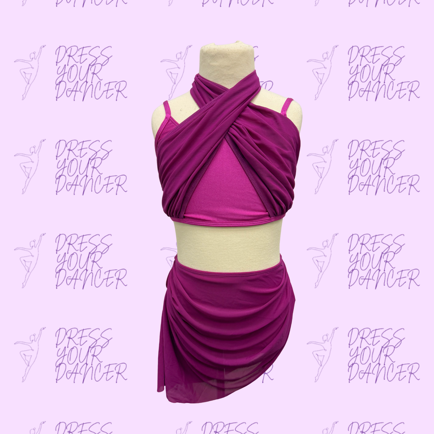 In Stock - Tele Magenta 102 Say You Love Me Dance Costume in Multiple Sizes Contemporary or Lyrical Two Piece Outfit