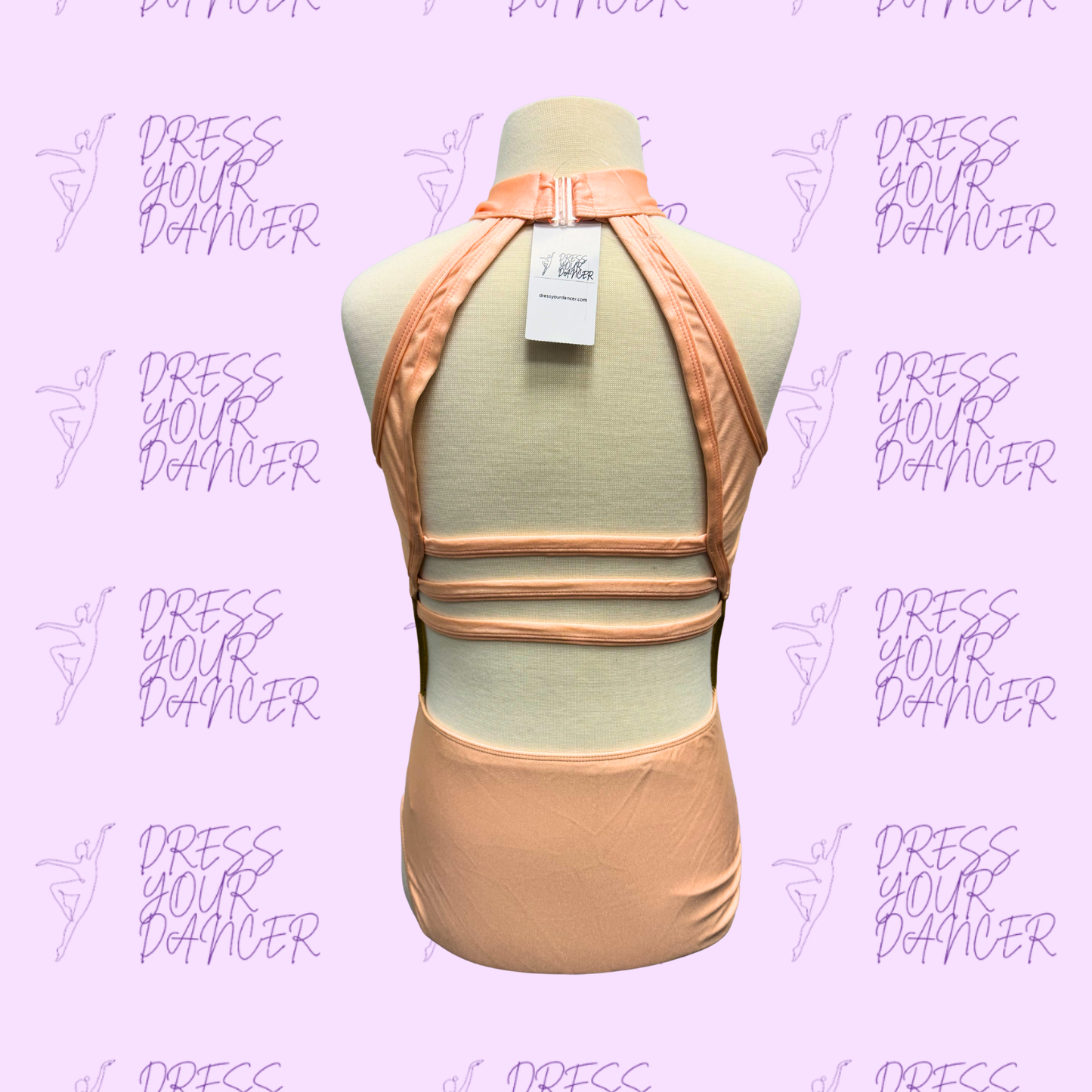 In Stock - Peach Puff & Dark Nude Adult Small Electric Heartbeat Dance Costume Contemporary Lyrical or Jazz Outfit
