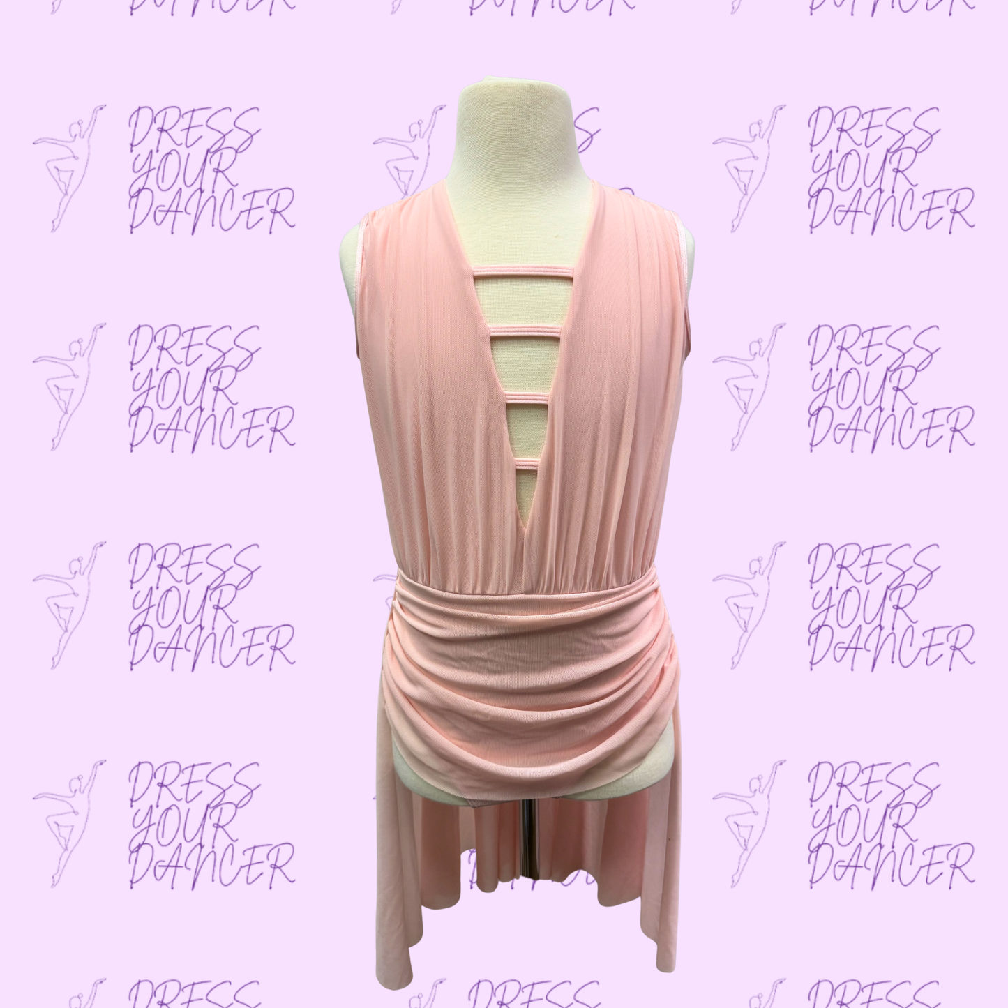 In Stock - Pale Pink Adult Medium Chandelier Dance Costume One Piece Lyrical or Contemporary Outfit
