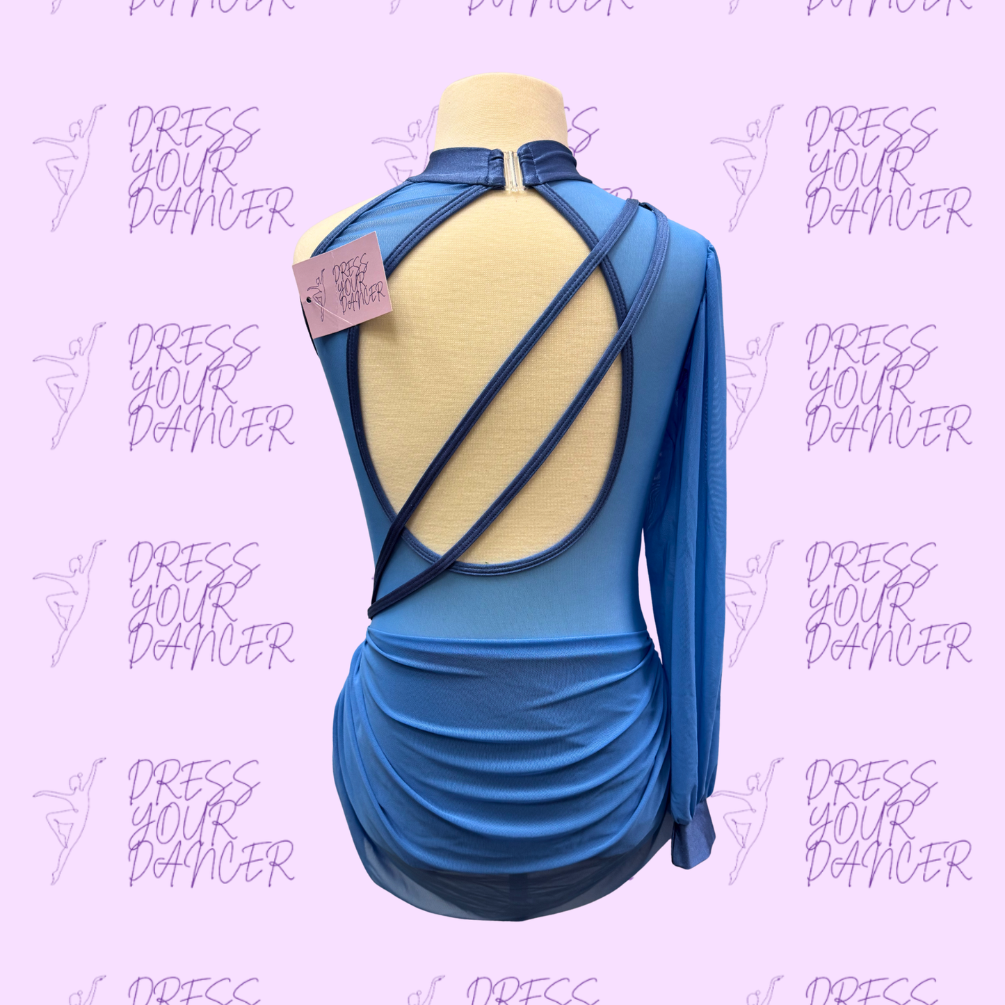 In Stock - New Steel Blue Adult Small The Climb Dance Costume One Piece Lyrical or Contemporary Outfit