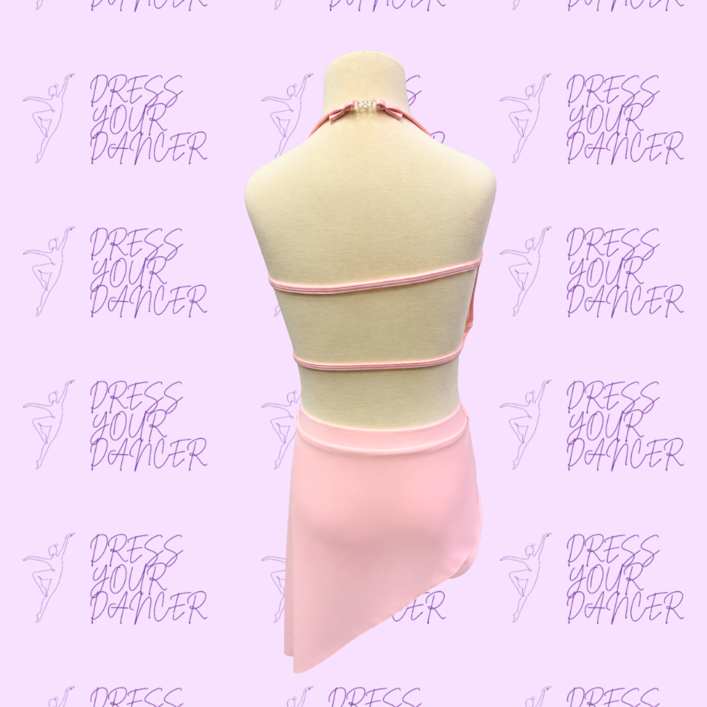 In Stock - Pale Pink Child Large Faded Dance Costume Two Piece Lyrical or Contemporary Outfit