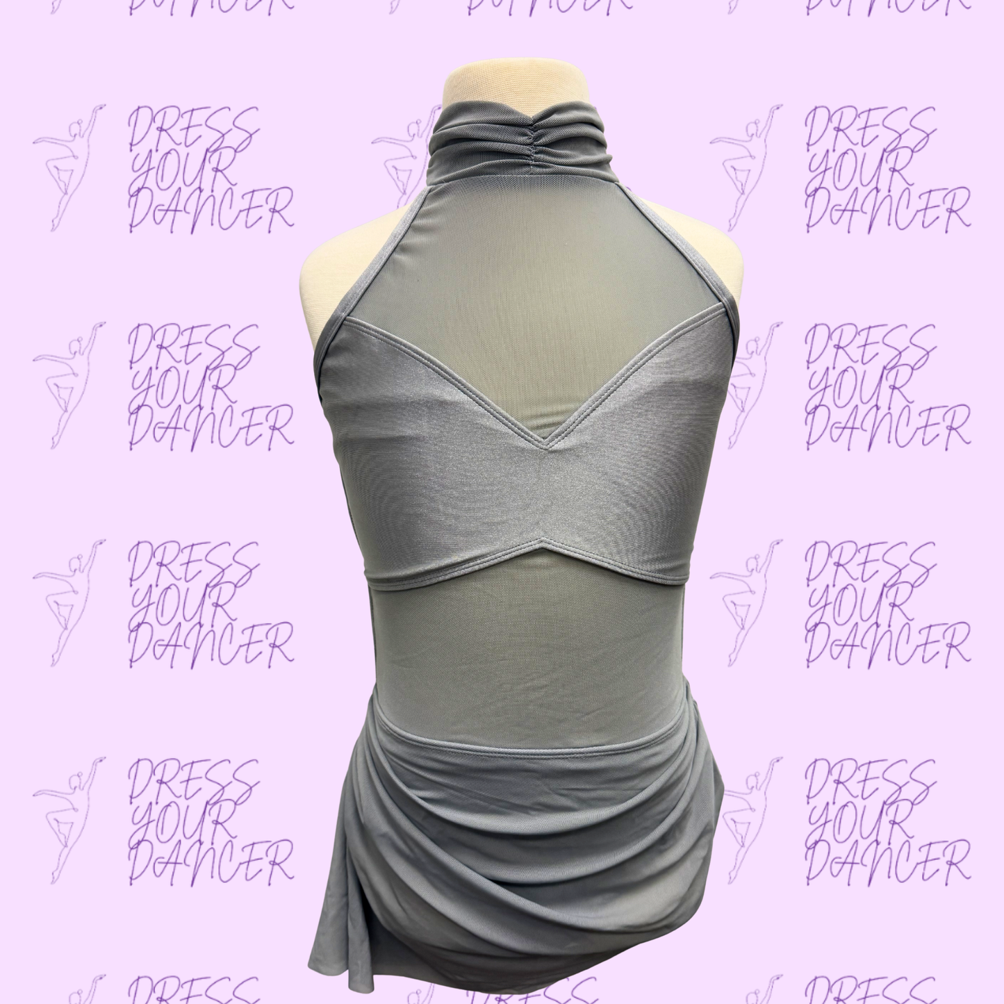 In Stock - Silver Gray Adult Large Gravity Dance Costume One Piece Lyrical or Contemporary Outfit