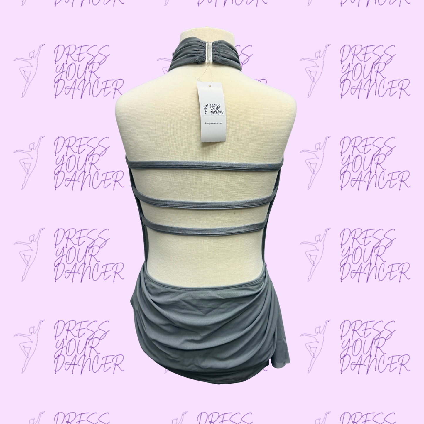 In Stock - Silver Gray Adult Large Gravity Dance Costume One Piece Lyrical or Contemporary Outfit