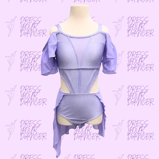 In Stock - Child Large Lavender Falling Like the Stars Dance Costume - One Piece Contemporary or Lyrical Dance Costume