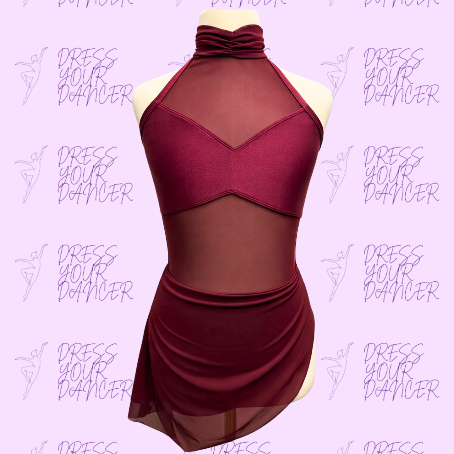 In Stock - Burgundy Adult Small Gravity Dance Costume One Piece Contemporary or Lyrical Outfit