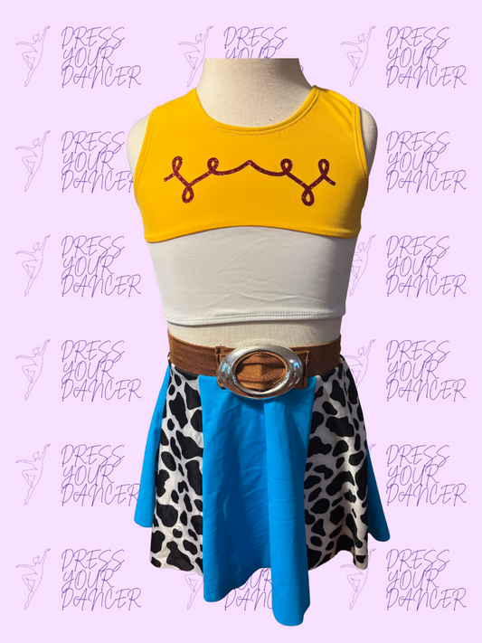 Cowgirl's World Dance Costume – Girls Character or Musical Theatre Solo Costume Toy Story Inspired Competition Dancewear Custom Stage Outfit