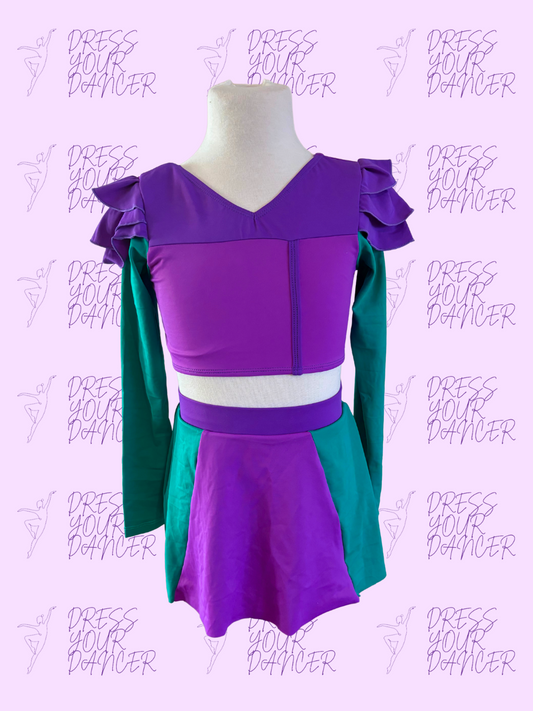 Descendants Dance Costume – Mal-Inspired Girls Character Musical Theatre Costume Disney Villain-Inspired Competition Dancewear Custom Outfit