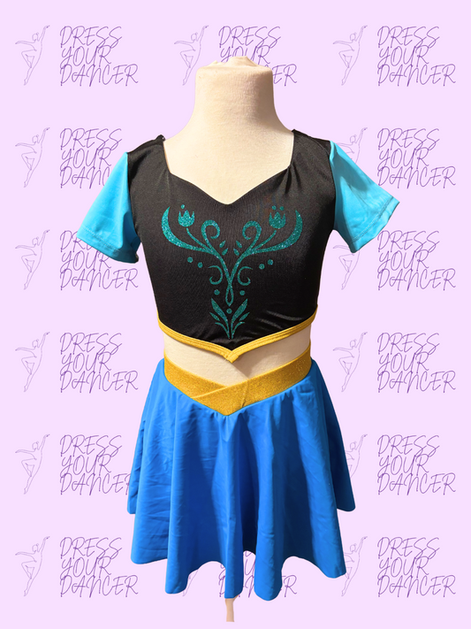 For the First Time in Forever Dance Costume – Girls Musical Theatre Lyrical Solo Costume, Anna-Inspired Competition Dancewear, Custom Outfit