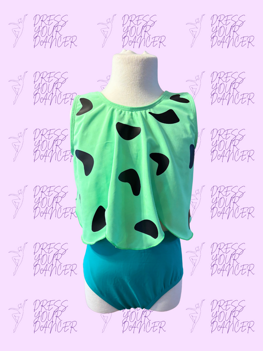 Flintstones Dance Costume – Pebbles-Inspired Girls Character or Musical Theatre Solo Costume Prehistoric Competition Dancewear Custom Outfit