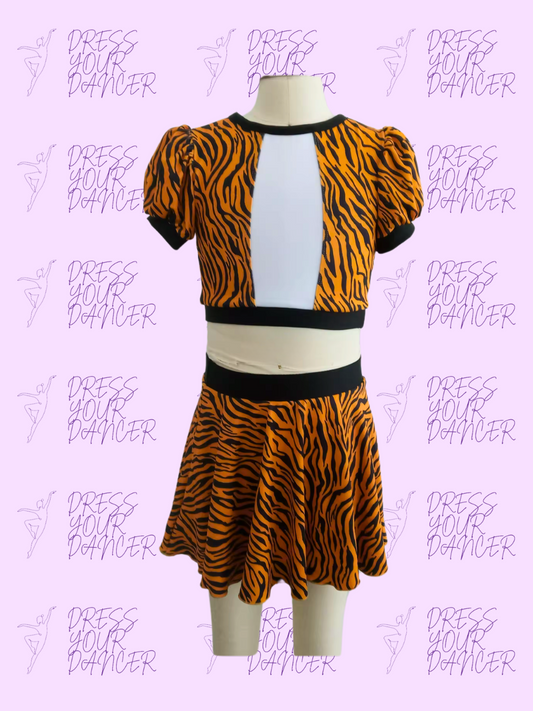 Eye of the Tiger Dance Costume – Girls Jazz or Contemporary Solo Costume, Safari Animal Inspired Competition Dancewear, Custom Stage Outfit