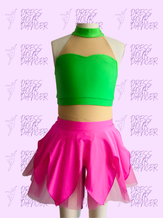 Bloom Dance Costume – Girls Lyrical or Contemporary Solo Costume, Flower-Inspired Competition Dancewear, Custom Stage Performance Outfit