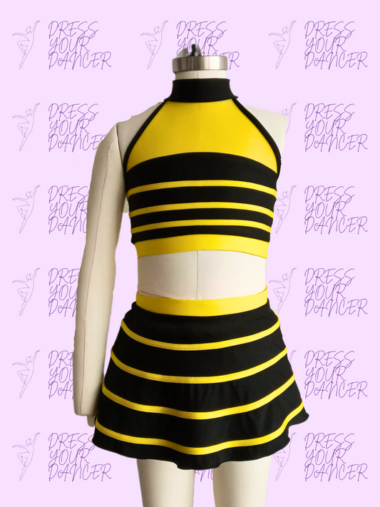 Honey Dance Costume – Girls Jazz or Lyrical Solo Costume Bee Inspired Competition Dancewear, Custom Musical Theatre Stage Performance Outfit