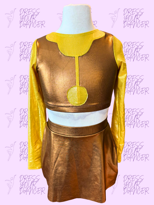 Be Our Guest Dance Costume – Cogsworth-Inspired Girls Character or Musical Theatre Solo Costume, Beauty and the Beast Competition Dancewear