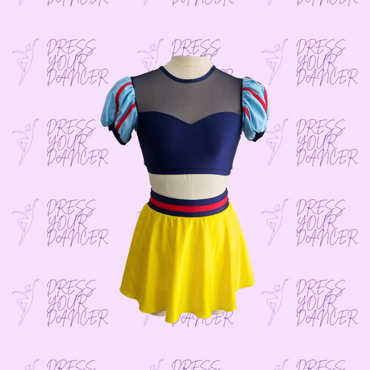 In Stock - Adult Medium Snow White Dance Costume – Girls 2 Pc Character or Musical Theatre Solo Costume, Fairytale Competition Dancewear