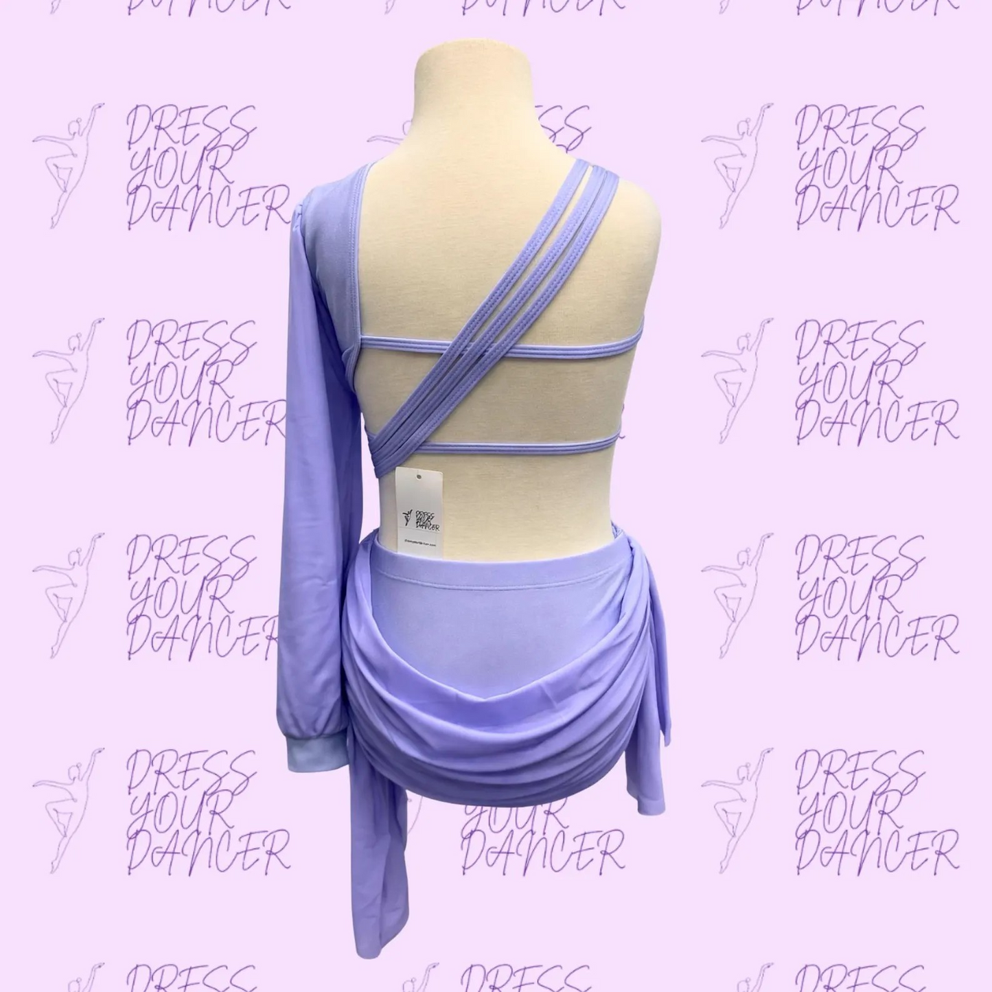 In Stock - Child Medium Lavender Fight Song Dance Costume - Purple Contemporary Lyrical or Jazz Dance Costume - One Sleeve Costume